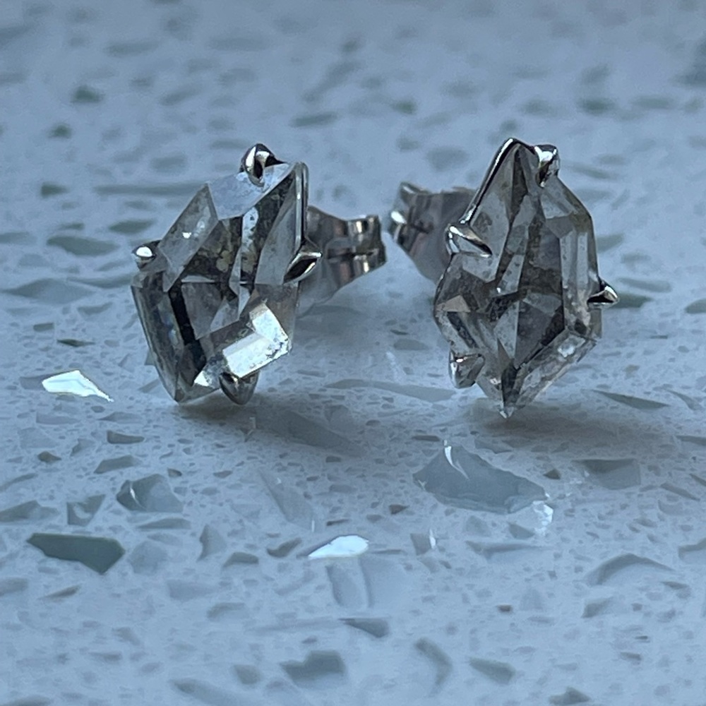 Alexis Bittar Quartz Midnight Marquis Kite Stud Earrings
